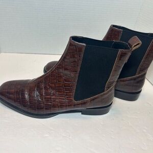 mens boots ASOS Design size 7 Alligator skin brown